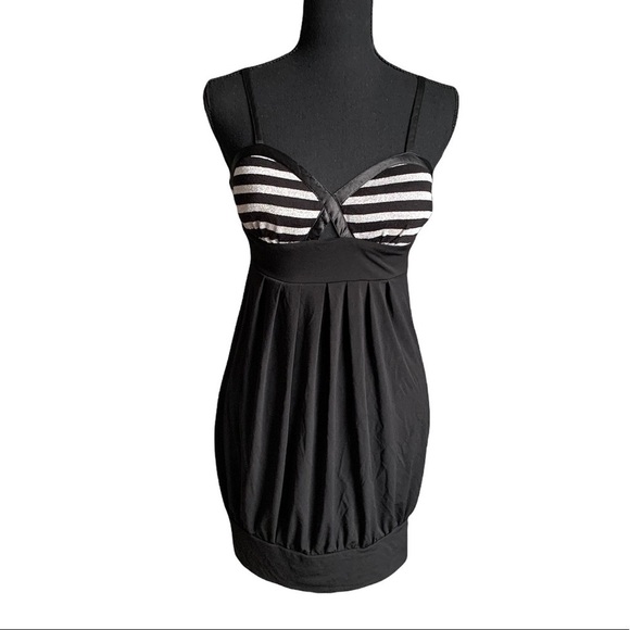 Guess Jeans Black and Silver Spaghetti strap dress Size Small - Picture 1 of 17